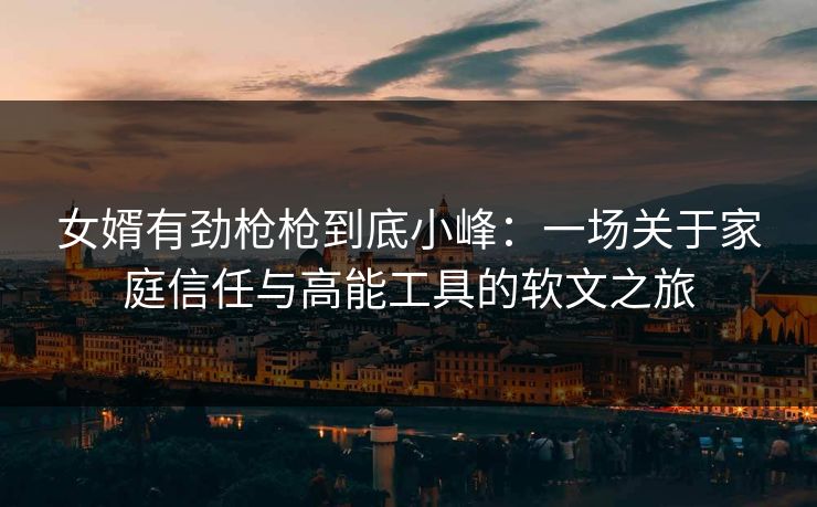 女婿有劲枪枪到底小峰：一场关于家庭信任与高能工具的软文之旅